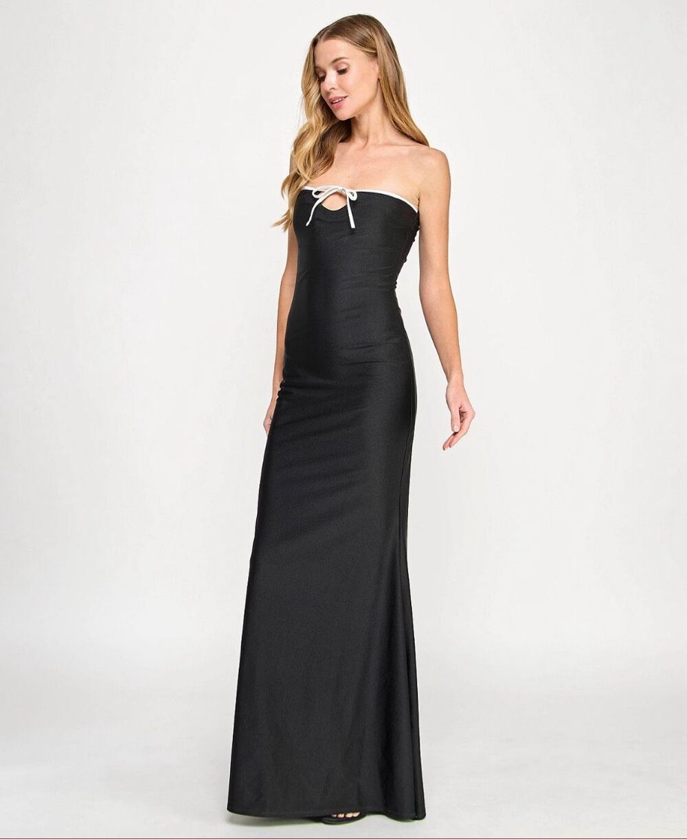 NWT City Studios Juniors' Strapless White Tie Gown Size Large